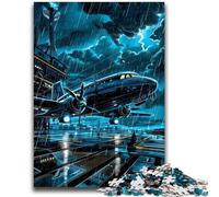 Puzzles for Adults 1000 Pieces Aircraft Under Lightning 1000 Piece Puzzle,Educational Games Home Decoration Suitable for Desktop Decoration (26x38cm)