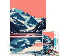 Puzzles for Adults 1000 Pieces Alaska Glacier Lake Art Flawless Fit Art Logic Skill Play Slow Game Play Christmas Calm Gift (38x52cm)