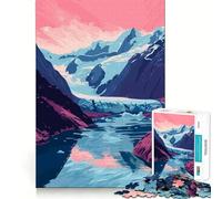 Puzzles for Adults 1000 Pieces Alaska Lake Nature Art Flawless Fit Art Logic Skill Play Slow Game Play Christmas Calm Gift (38x52cm)