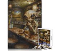 Puzzles for Adults 1000 Pieces Alien Irish Pub Relaxing Games Difficult Challenge Gift For Birthdays Size 38x26cm