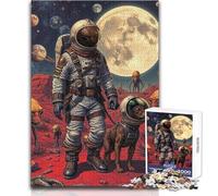 Puzzles for Adults 1000 Pieces Alien Space Explorer And Dog Toy Intellectual Game Presents for Women Gift Birthday Size 38x52cm
