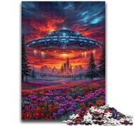 Puzzles for Adults 1000 Pieces Alien UFO Toys Educational Games Stress Relieving Parent-child Interaction for Ages 14+ 26x38cm