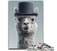 Puzzles for Adults 1000 Pieces Alpaca Wearing A Hat 1000 Pieces for Teenagers,Stress Reliever Staycation Kill Time Parent-child Interaction (50x75cm)