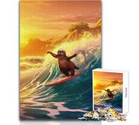 Puzzles for Adults 1000 Pieces Amazing Sloth Holiday Beac Relaxing Games Difficult Challenge Gift For Birthdays Size 50x75cm