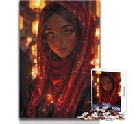 Puzzles for Adults 1000 Pieces Amber Gaze︰ Arabian Nights Enchantress Relaxing Games Difficult Challenge Gift For Birthdays Size 38x26cm