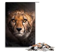 Puzzles for Adults 1000 Pieces Angry Cheetah Portrait Impossible Puzzle Family Game Stress Reliever Difficult Challenge (75x50cm)