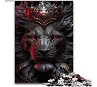 Puzzles for Adults 1000 Pieces Angry Lion King Red Eyes, Challenging Game Toys Wall Decoration Unique Birthday And Xmas Gifts (Size 26x38cm)