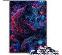 Puzzles for Adults 1000 Pieces Animal Wolf Art, Family Game Stress Reliever Difficult Challenge Enhance Love between Couples (Size 50x75cm)