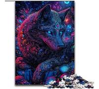 Puzzles for Adults 1000 Pieces Animal Wolf Art, Family Game Stress Reliever Difficult Challenge Enhance Love between Couples (Size 26x38cm)