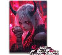 Puzzles for Adults 1000 Pieces Anime Demon Girl Puzzles for Teenagers,Stress Reliever Staycation Kill Time Enhance Love between Couples (50x75cm)