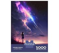 Puzzles for Adults 1000 Pieces Anime Girl On Galaxy Hill Jigsaw Puzzle Brain Teaser Game But Fun And Humorous Christmas Birthday Gifts 52x38cm/1000pcs