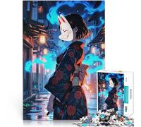 puzzles for adults 1000 pieces Anime Girl with Fox Mask Brain intelligence challenge addictive toys Secret Santa Gifts 50x70cm