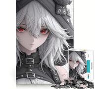 Puzzles for Adults 1000 Pieces Anime Girl with Red Eyes Gaming Tight Cut Fun, Smart Brain Activity, Leisure Fun Time, Birthday Hobby Gift (38x26cm)