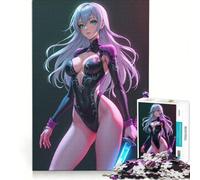 Puzzles for Adults 1000 Pieces Anime Warrior Katana Woman, Brain Teaser Game, Difficult Hard, Deal As Gifts for The Whole Family 38x26cm