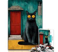 Puzzles for Adults 1000 Pieces Art Cat,Help The Brain Exercise Addictive Toys to Cultivate Patience Perfect Decoration (75x50cm)