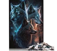 Puzzles For Adults 1000 Pieces Art Galaxy Wolf Puzzle Wooden Jigsaw Puzzle For Adults, Teens And Challenge Toy 1000pcs (75x50cm)