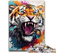 Puzzles for Adults 1000 Pieces Art Tiger 1000 Pieces for Teenagers,Brain Intelligence Challenge Addictive Toys for Home Decoration (38x26cm)