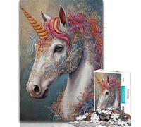 Puzzles for Adults 1000 Pieces Art Unicorn 1000 Piece Jigsaw,Challenging Family Activity Games DIY Toy for Home Wall Decor Gifts 38x26cm