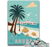 Puzzles for Adults 1000 Pieces Aruba Island Travel 1000 Pieces for Teenagers,Stress Reliever Staycation Kill Time Parent-child Interaction (26x38cm)