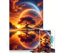 Puzzles for Adults 1000 Pieces Astral Sunset Dreamscape Tight Fit Play Logic Fun Toy Easy Play Game Xmas Art Gift (38x26cm)