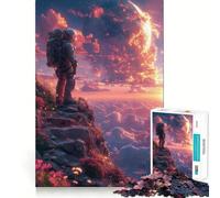 Puzzles for Adults 1000 Pieces Astronaunt Another Planet Flawless Fit Art Logic Skill Play Slow Game Play Christmas Calm Gift (38x26cm)
