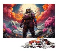 Puzzles for Adults 1000 Pieces Astronaut in The Colorful Universe Precision Cut Jigsaw Puzzle Good Gift 1000 PCS(75x50cm)