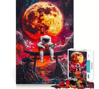 Puzzles for Adults 1000 Pieces Astronaut Playing Guitar Tight Fit Play Logic Fun Toy Easy Play Game Xmas Art Gift (50x75cm)