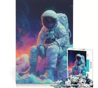 Puzzles for Adults 1000 Pieces Astronaut Rainbow Cosmos, Brain Teaser Game, Difficult Hard, Deal As Gifts for The Whole Family 38x52cm