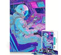 Puzzles for Adults 1000 Pieces Astronaut S Neon Tight Fit Play Logic Fun Toy Easy Play Game Xmas Art Gift (38x52cm)