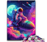 Puzzles for Adults 1000 Pieces Astronauts on Rocket Puzzles for Teenagers,Fun Present & Activity for Home,Toy for Rainy Days (26x38cm)