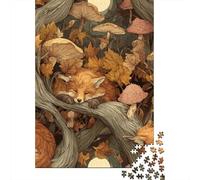Puzzles for Adults 1000 Pieces Autumn Foxes in Forest-1 Jigsaw for Adults Anti-Stress Toys Staycation Kill Time Christmas Birthday Gifts 38x26cm/1000pcs