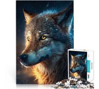 puzzles for adults 1000 pieces Awesome Wolf Made of cardboard Suitable for people aged 14 and above Interesting stress reduction gifts for friends and family。size：26x38cm/10.24x14.96inch