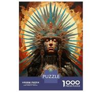 Puzzles for Adults 1000 Pieces Aztec Warrior Art Print-2 Adult Jigsaw Puzzle Hands-on Game Staycation Kill Time Challenging Game Gifts 52x38cm/1000pcs