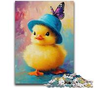 Puzzles for Adults 1000 Pieces Baby Chicken Oil Painting 1000 Piece Jigsaw,Staycation Kill Time with Matching Poster And Trivia Sheet (75x50cm)