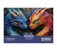 Puzzles for Adults 1000 Pieces Baby Dragons Jigsaws for Adults Brain Teaser Game Pattern Assembly Challenging Game Gifts 38x26cm/1000pcs