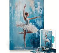 Puzzles for Adults 1000 Pieces Ballet Dancer in Blue Flawless Fit Art Logic Skill Play Slow Game Play Christmas Calm Gift (38x26cm)