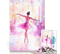 Puzzles for Adults 1000 Pieces Ballet Dancer in Pink Flawless Fit Art Logic Skill Play Slow Game Play Christmas Calm Gift (38x26cm)
