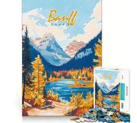 Puzzles for Adults 1000 Pieces Banff National Park Landscape Fine Cut Design Mind Training Fun Slow Time Fun Birthday Art Play (50x75cm)