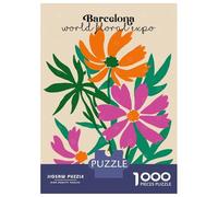 Puzzles for Adults 1000 Pieces Barcelona Floral Expo Jigsaws for Adults Brain Teaser Game Pattern Assembly Challenging Game Gifts 70x50cm/1000pcs