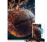 Puzzles for Adults 1000 Pieces Basketball Through Net Sparks Fine Cut Design Mind Training Fun Slow Time Fun Birthday Art Play (38x26cm)