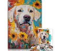 Puzzles for Adults 1000 Pieces Basquiat-style Labrador Adult Jigsaw,Staycation Kill Time with Fully Interlocking Randomly Shaped Pieces (size 75x50cm)