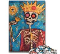 Puzzles for Adults 1000 Pieces Basquiat-style Skull Crown Decompressing Intellectual Educational Toy Great Gifts And Toys 26x38cm
