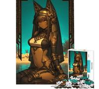 Puzzles for Adults 1000 Pieces Bastet Egyptian Goddess Anime Girl Impossible Game for Educational Game Challenge Toy Gifts Birthday Improve Memory (Size 38x26cm)