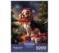 Puzzles for Adults 1000 Pieces Beagle Christmas Puzzles for Adults Brain Teaser Game Home Decoration Fun Activities at Home 52x38cm/1000pcs
