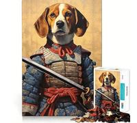 Puzzles for Adults 1000 Pieces Beagle The Samurai Fine Cut Design Mind Training Fun Slow Time Fun Birthday Art Play (38x52cm)