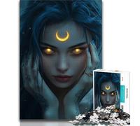 Puzzles for Adults 1000 Pieces Beautiful Anime Girl with Moon 1000 Piece Puzzle,Educational Games Home Decoration Suitable for Desktop Decoration 38x26cm