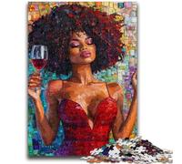 Puzzles for Adults 1000 Pieces Beautiful Black Woman Puzzles for Adults,Stress Reliever Difficult Challenge Home Decoration Toys (75x50cm)