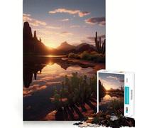 Puzzles for Adults 1000 Pieces Beautiful Cactus With Flow Fine Cut Design Mind Training Fun Slow Time Fun Birthday Art Play (38x52cm)