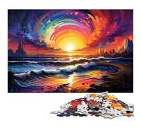 Puzzles for Adults 1000 Pieces Beautiful Colorful Beach Jigsaw Puzzle A Work of Art for And Teenager Age 14 Years Up 1000 PCS(75x50cm)