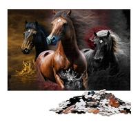 Puzzles for Adults 1000 Pieces Beautiful Horses Running Precision Cut Jigsaw Puzzle Is Ideal As Gifts for The Whole Family (Size 38x26cm)